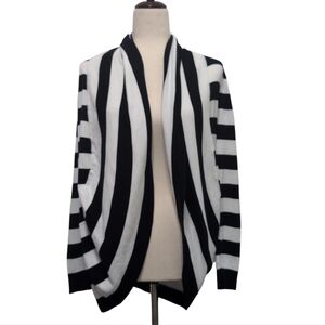 INC International Concepts Cocoon Cardigan Black And White Striped Small